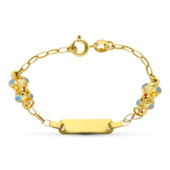 Esclava Niña Oro Amarillo 18 Quilates Ositos