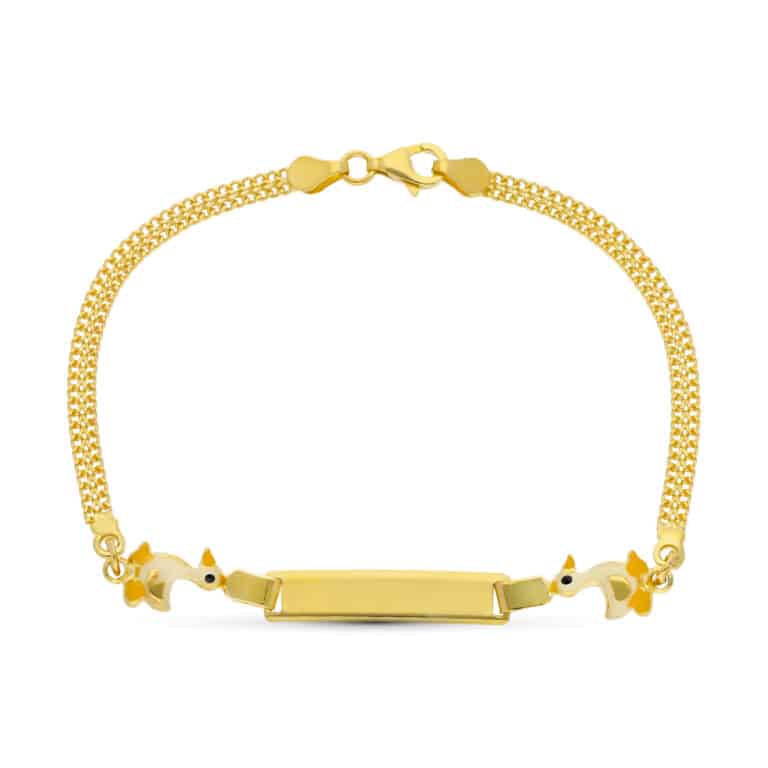 26001203a Esclava Niña 16 cm Oro Amarillo 18 Quilates Patitos - Imagen 1