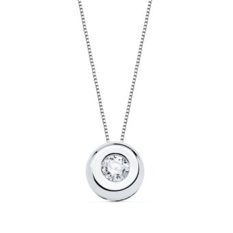 Gargantilla Diamante 0,010 ct Oro Blanco 18K Chatón
