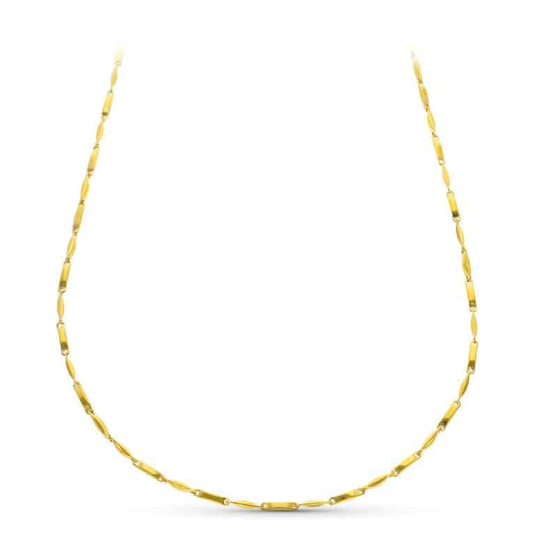 07000617a Cadena Hueca Tramos Oro Amarillo 18K con 2,5 mm Grosor y 60 cm de Largo. - Imagen 1