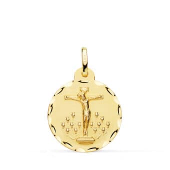 Medalla Cristo de la Laguna 20 mm Oro Amarillo 18 Quilates Tallas