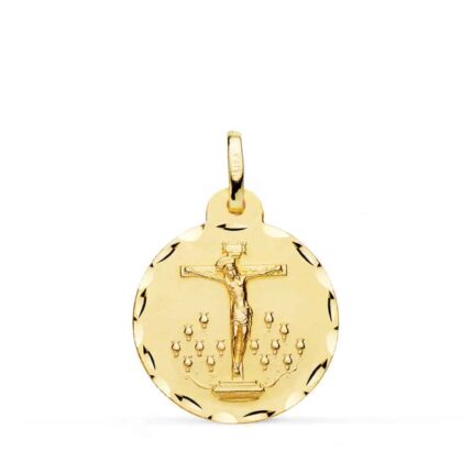 Medalla Cristo de la Laguna 20 mm Oro Amarillo 18 Quilates Tallas