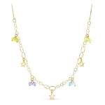 Gargantilla en Oro Amarillo 18 Quilates Circonitas Colores