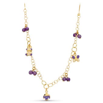 Gargantilla en Oro Amarillo 18 Quilates Esmalte y Circonitas