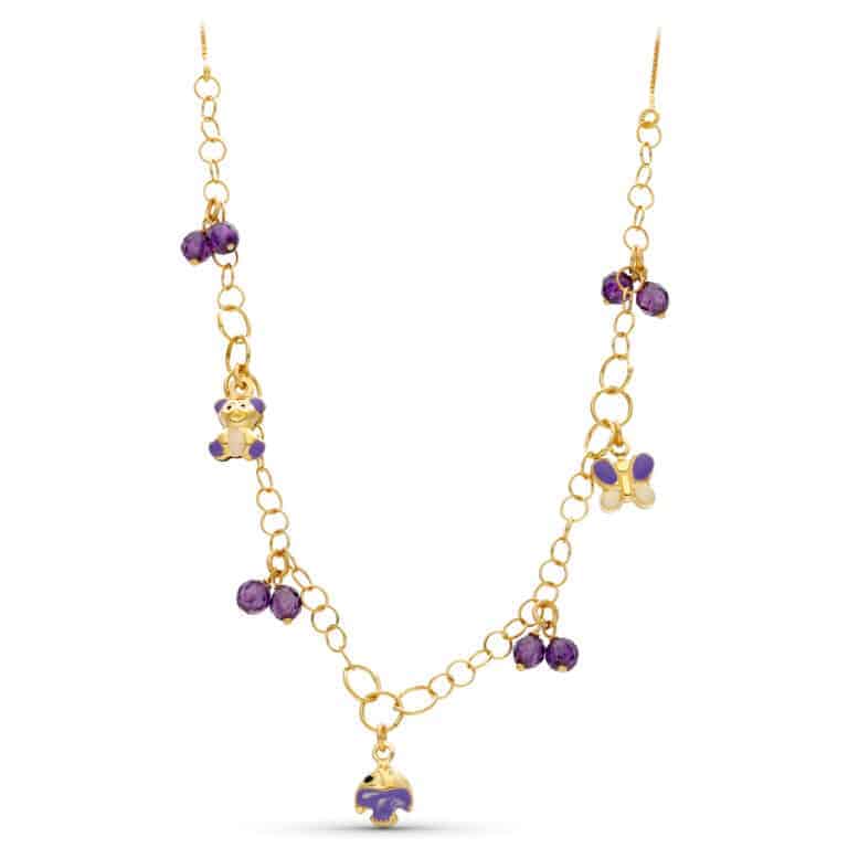 27000006a Gargantilla en Oro Amarillo 18 Quilates Esmalte y Circonitas - Imagen 1