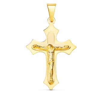 Cruz Cristo 32 x 22 mm Oro Amarillo 18K Puntas Pronunciadas