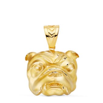 Colgante Bulldog Inglés  27 x 31 mm Oro Amarillo 18 Quilates