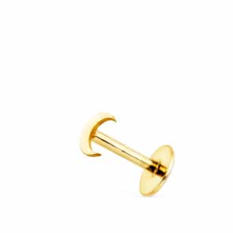 Piercing Oreja Luna Lisa 4 x 3 mm Oro Amarillo 18 Quilates