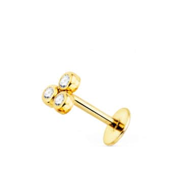 Piercing Oreja Triángulo 5 x 3,5 mm Oro Amarillo 18 Quilates Circonitas