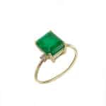Anillo "Amalfi" 10 x 8 mm Oro Amarillo 18 Quilates Cuarzo Verde