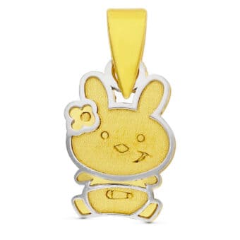 Colgante Bebé 10 x 6 mm Oro Bicolor 18 Quilates Conejita