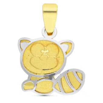 Colgante Bebé 11 x 10 mm Oro Bicolor 18 Quilates Mapache