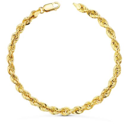 Pulsera 20 cm y 5 mm Grosor Oro Amarillo 18 Quilates Cordón Salomónico