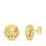 Pendientes Medusa 12 mm en Oro Amarillo 18K