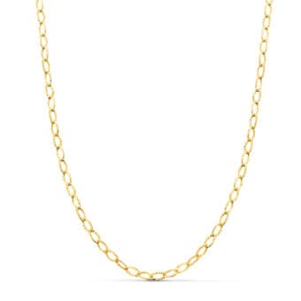 Cadena Forzada Hueca de Oro Amarillo 18K con 40 cm de Largo y 2,50 mm de grosor