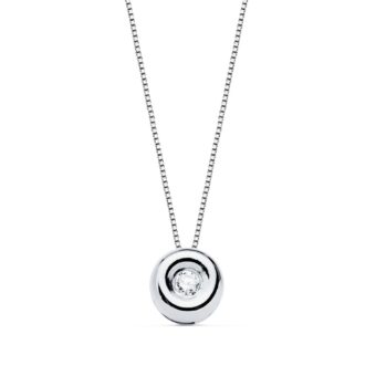 Gargantilla Diamante 0,020 ct Oro Blanco 18K Chatón