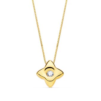 Gargantilla Diamante 0,020 ct Oro Amarillo 18K Rombo
