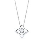 Gargantilla Diamante 0,050 ct. Oro Blanco 18K Estrella 6 mm