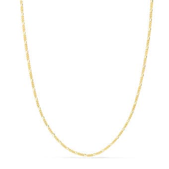 Cadena Cartier Maciza de Oro Amarillo 18K con 40 cm de Largo y 1 mm de Grosor