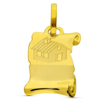 Colgante Bebé 11 x 13 mm en Oro Amarillo 18k Pergamino Casa