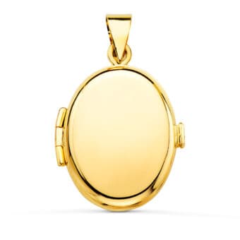 Portafotos Dije 22 x 19 mm Oro Amarillo 18k Oval Liso