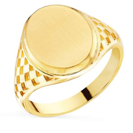 Sello Hombre 14 x 11 mm Oro Amarillo 18K Tallas Cuadros