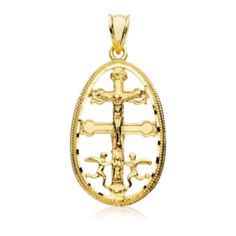 Cruz de Caravaca 30 x 18 mm Oro Amarillo 18K Orla