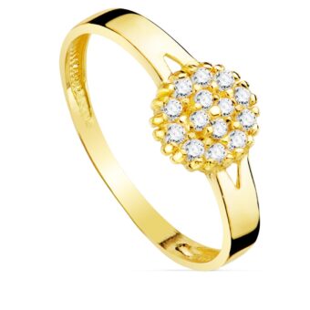 Anillo Comunión 7 mm en Oro Amarillo 18K Esfera Circonitas
