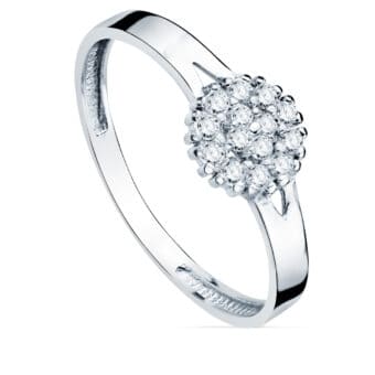 Anillo Comunión 7 mm en Oro Blanco 18K Esfera Circonitas