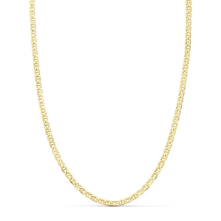 Cadena Hueca Plana Tipo Ancla Oro Amarillo 18K con 45 cm de largo y 2 mm de grosor - Imagen 1