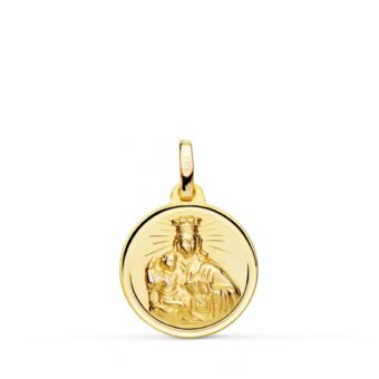 Medalla Virgen del Carmen 16 mm Oro 18K Bisel