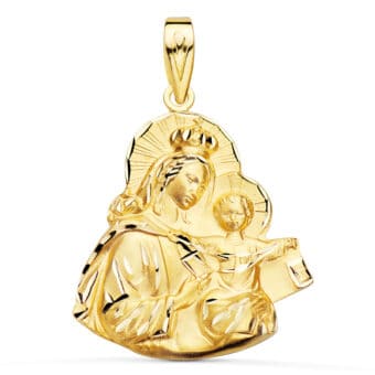 Medalla Virgen del Carmen 25 x 23 mm en Oro Amarillo 18K Silueta