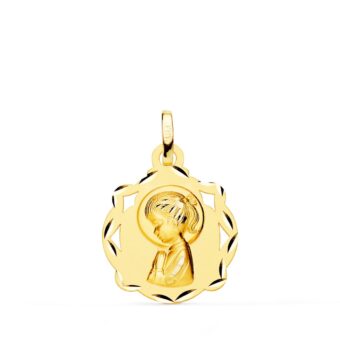 Medalla Virgen Niña 17 x 14 mm Oro Amarillo 18 Quilates Tallas
