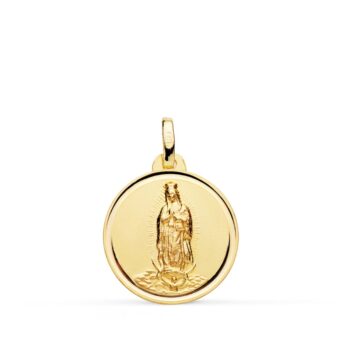 Medalla Virgen de Guadalupe (México) 18 mm Oro Amarillo 18K con Bisel