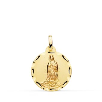 Medalla Virgen de Guadalupe (México) 18 mm Oro Amarillo 18K con Tallas