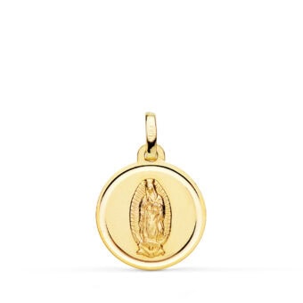 Medalla Virgen de Guadalupe (México) 16 mm Oro Amarillo 18K con Bisel