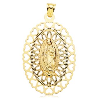 Medalla Virgen de Guadalupe (México) 50 x 35 mm Oro Amarillo 18K con Cerco