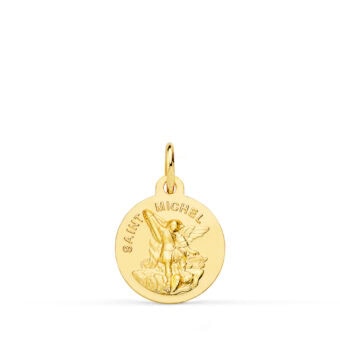 Medalla Saint Michel 12 mm en Oro Amarillo 18K