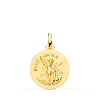 Medalla Saint Michel 18 mm en Oro Amarillo 18K Mate