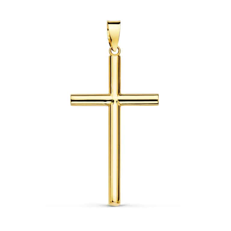 Cruz 27 x 17 x 2,5 mm en Oro Amarillo de 18K Tubular - Imagen 1