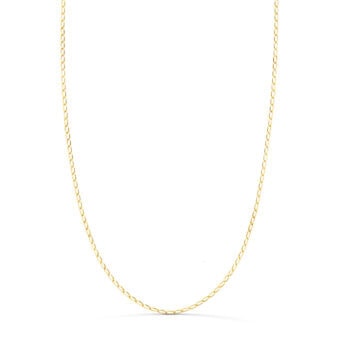 Cadena Bilbao de Oro Amarillo 18K con 50 cm de Largo y 1 mm de Grosor