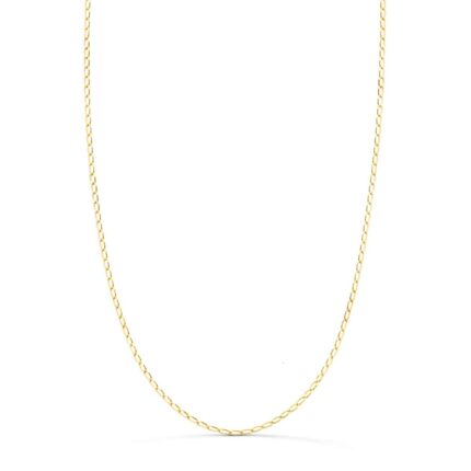 Cadena Bilbao Maciza de Oro Amarillo 18K con 45 cm de Largo y 1 mm de Grosor