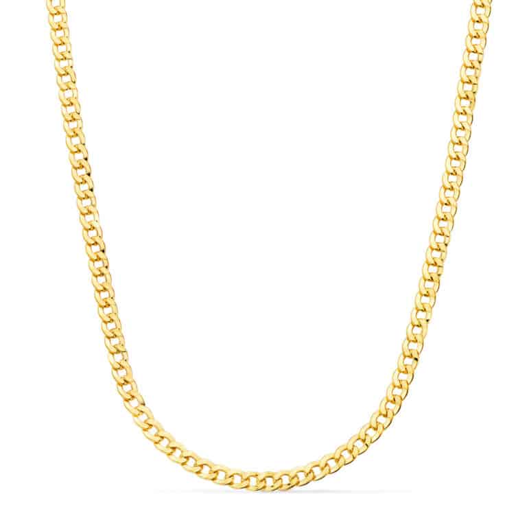 Cadena Barbada de Oro Amarillo 18K con 4 mm Ancho y 60 cm de Largo - Imagen 1