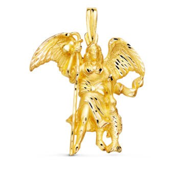 Medalla San Rafael 33 x 29 mm Oro Amarillo 18 Quilates Silueta