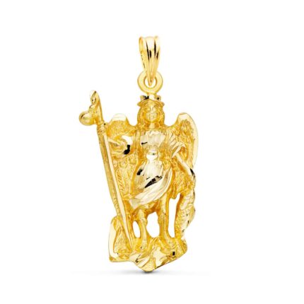 Medalla San Rafael 29 x 17 mm Oro Amarillo 18 Quilates Silueta