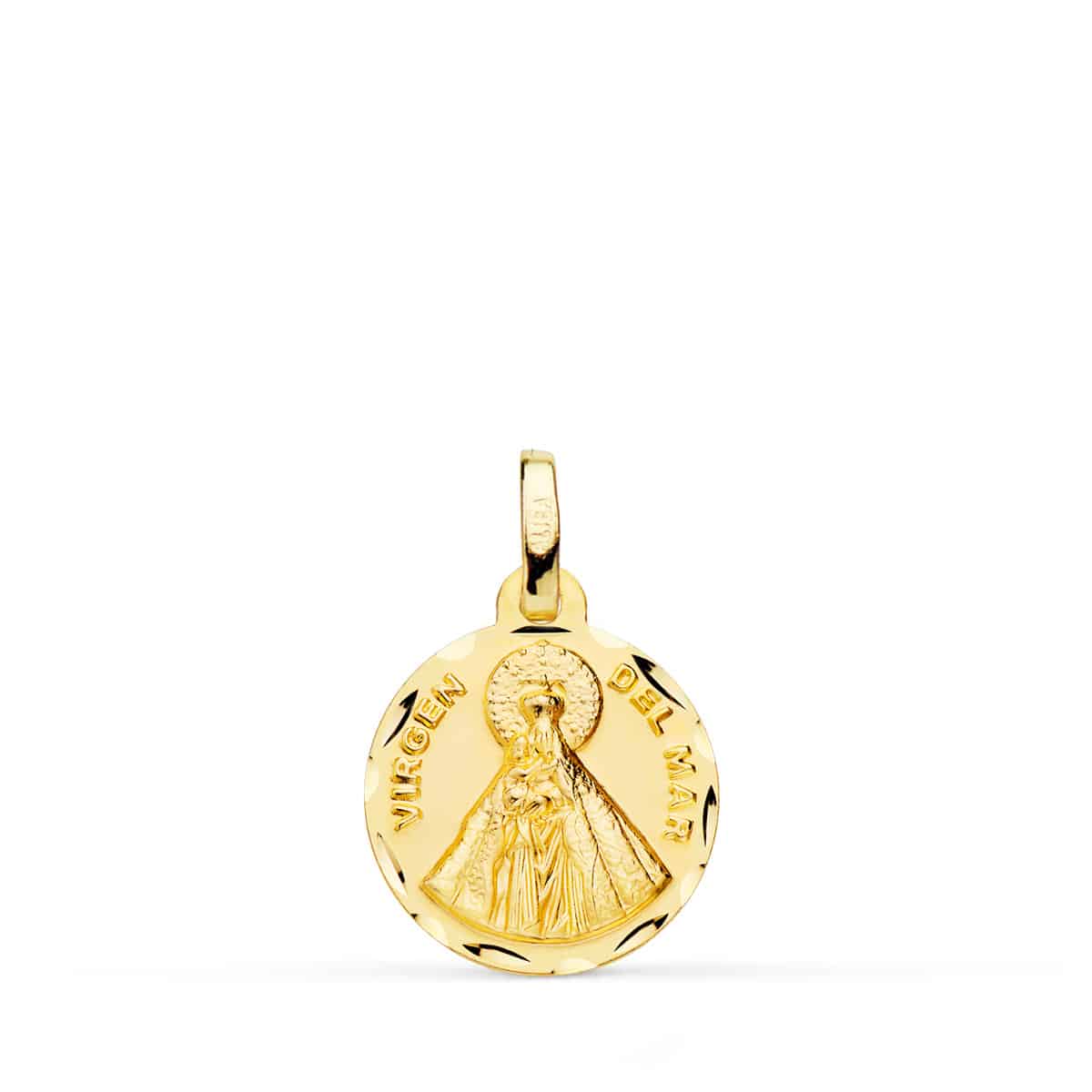  Colgante de oro amarillo de 14 k con medalla milagrosa de la  Virgen María, Metal : Ropa, Zapatos y Joyería