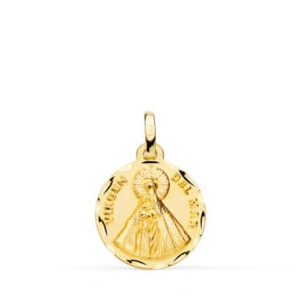Medalla Virgen del Mar 16 mm Oro Amarillo 18K con Tallas