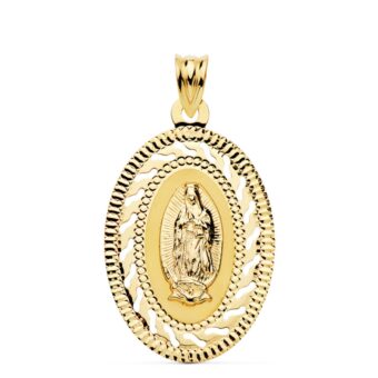 Medalla Virgen de Guadalupe (México) 34 x 22 mm Oro Amarillo 18K con Cerco