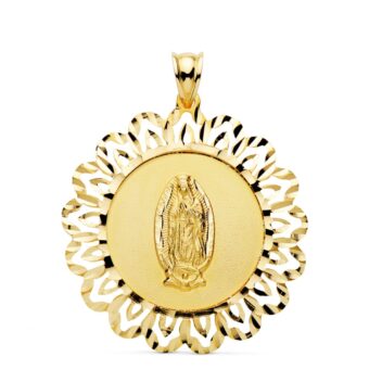Medalla Virgen de Guadalupe (México) 37 mm Oro Amarillo 18K con Cerco