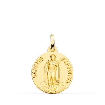 Medalla Sanctus Expeditus 18 mm Oro Amarillo 18 Quilates